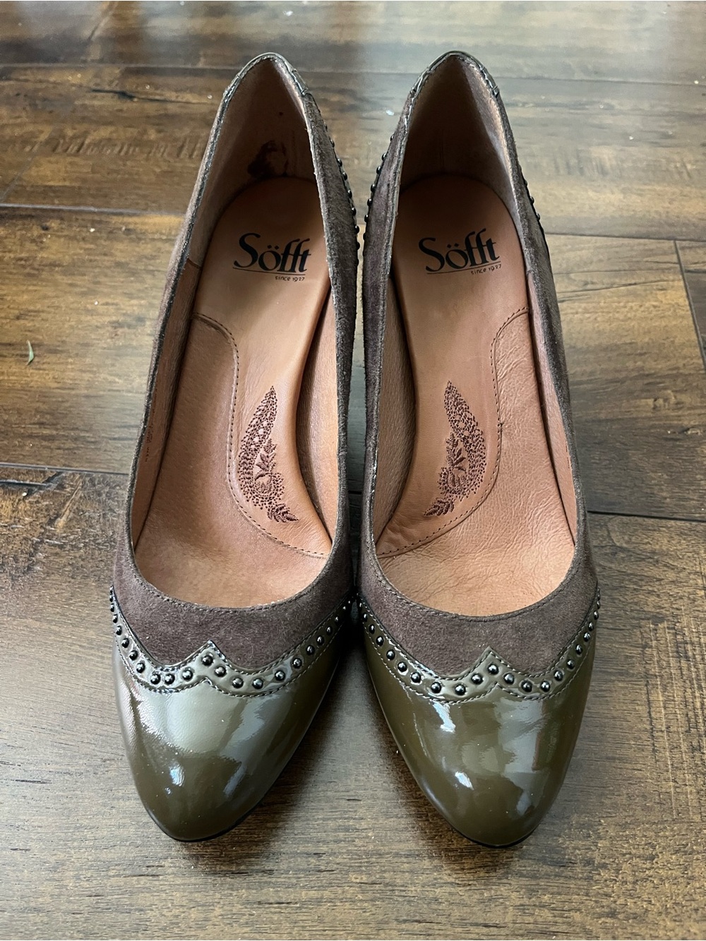 Sofft suede and patent leather oxford inspired academia shoes sz 8.5